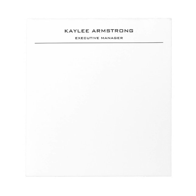 Bloc De Notas Clásico de estilo sencillo profesional blanco senc (Frente)