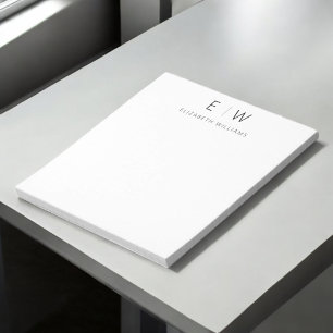 Bloc De Notas Clásico Elegante Moderno Monograma Minimalista Nom