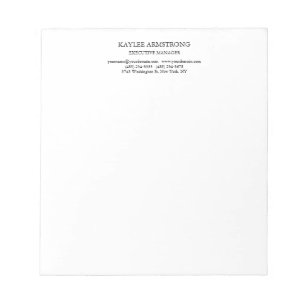 Bloc De Notas Clásico elegante simple blanco profesional