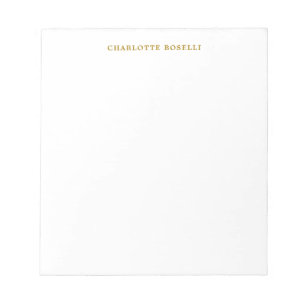 Bloc De Notas Clásico Minimalista Profesional Color Oro Nombre