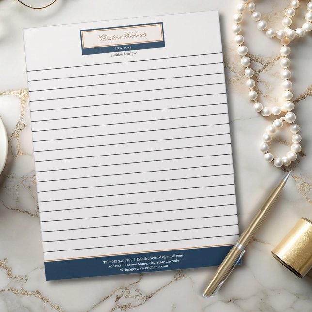 Bloc De Notas Clásico Navy Blue Ivory Lined (Subido por el creador)