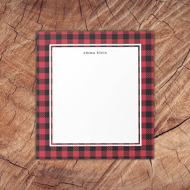 Bloc De Notas Clásico Red Black Buffalo Tartán Nombre (Subido por el creador)