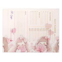 Bloc De Notas Classic cute blush pink Watercolor daily Planner