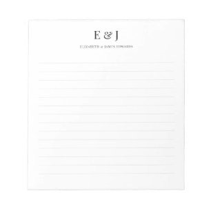 Bloc De Notas Classic Elegant Ampersand Couple Inicial