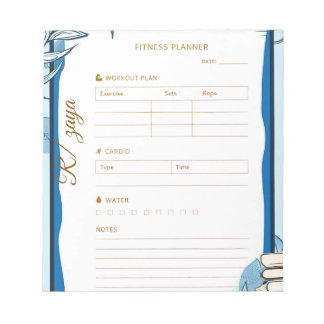 Bloc De Notas Classic gold pastel cute blue fittness Planner 