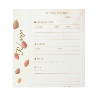 Bloc De Notas Classic gold pastel cute leaves fittness Planner 