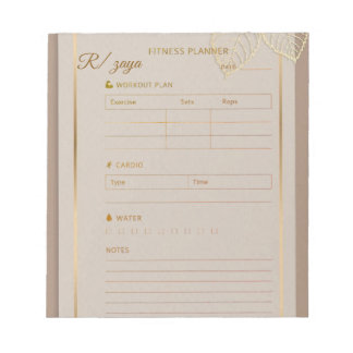 Bloc De Notas Classic gold pastel watercolor fittness Planner 