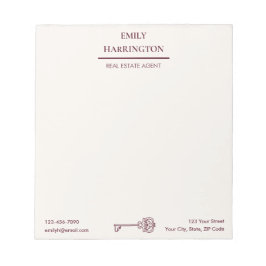 Bloc De Notas Classic Key Maroon Real Estate Agent