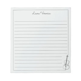 Bloc De Notas Classic Modern Violin Cello Name Lined Notepad