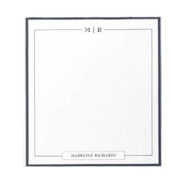 Bloc De Notas Classic Monogram Navy Blue Border Stationery