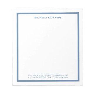 Bloc De Notas Classic Professional Dusty Blue Border Stationery