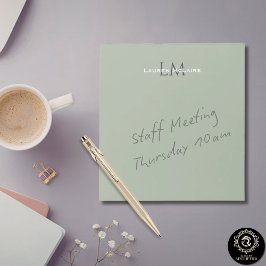 Bloc De Notas Classic Sage Green Monogram Branding Design
