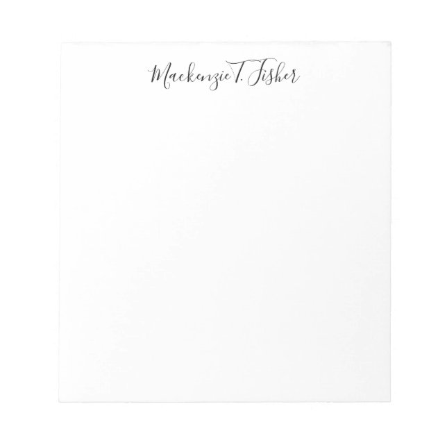 Bloc De Notas Classical Calligraphy Elegant Plain Black & White (Frente)