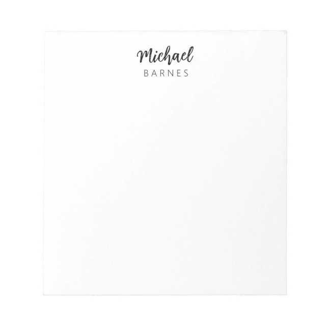 Bloc De Notas Classical White Minimalist Plain Elegant (Frente)