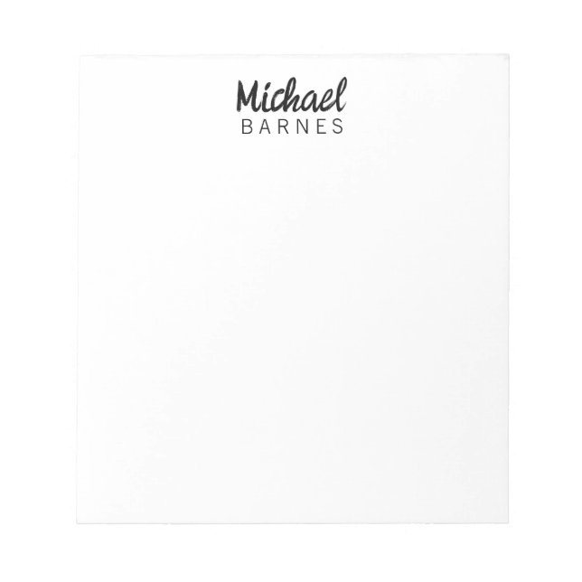 Bloc De Notas Classical White Minimalist Plain Elegant (Frente)