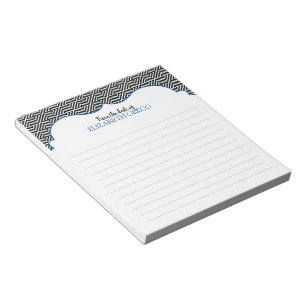 Bloc De Notas Clave griega antigua azul personalizada