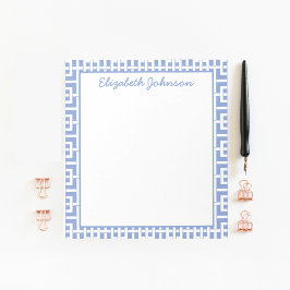 Bloc De Notas Clave griega blanca y azul personalizada