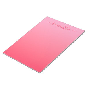 Bloc De Notas Clavel Fuchsia Rosa Gradiente Femenino Firma