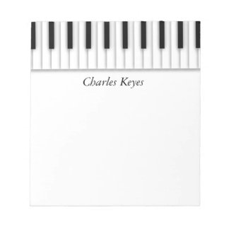 Bloc De Notas Claves de piano de música blanco negro