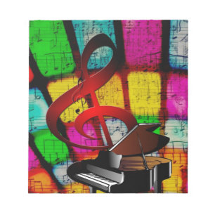 Bloc De Notas Claves de piano de música notas instrumentos de de
