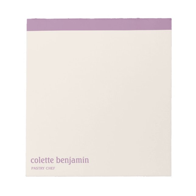 Bloc De Notas Clean Minimalist Lavender Purple & Pale Peach (Frente)