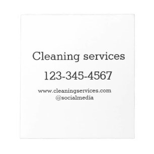 Bloc De Notas Cleaning services add number website email address