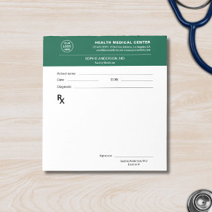 Bloc De Notas Clínica Médica Receta Médica Verde