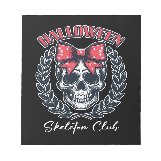 Bloc De Notas Club de Esqueleto de Halloween (Frente)