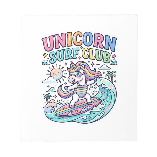 Bloc De Notas Club de Surf Unicornio (Frente)