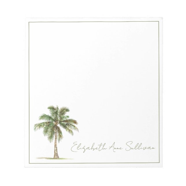 Bloc De Notas Coastal Palm Tree Personalized (Frente)