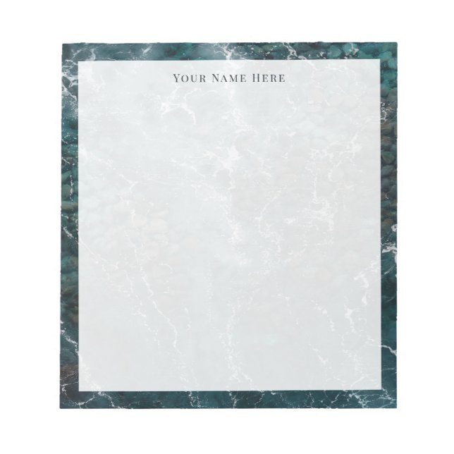 Bloc De Notas Coastal Teal Ocean Shore Personalized Notepad (Frente)