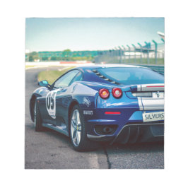 Bloc De Notas Coche de carreras azul