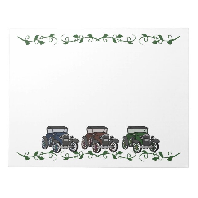 Bloc De Notas Coches de tiempo antiguo (Frente)