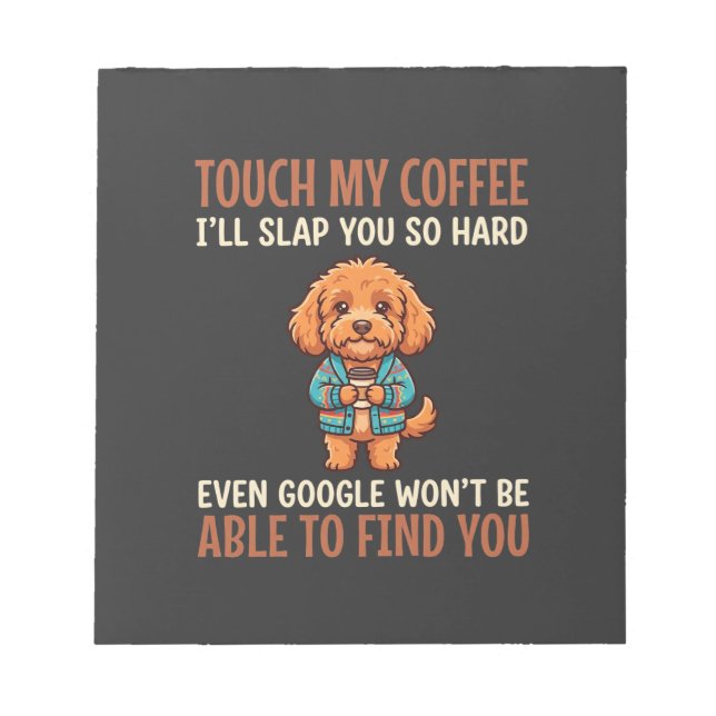 Bloc De Notas Cockapoo Divertido Amante Del Café (Frente)