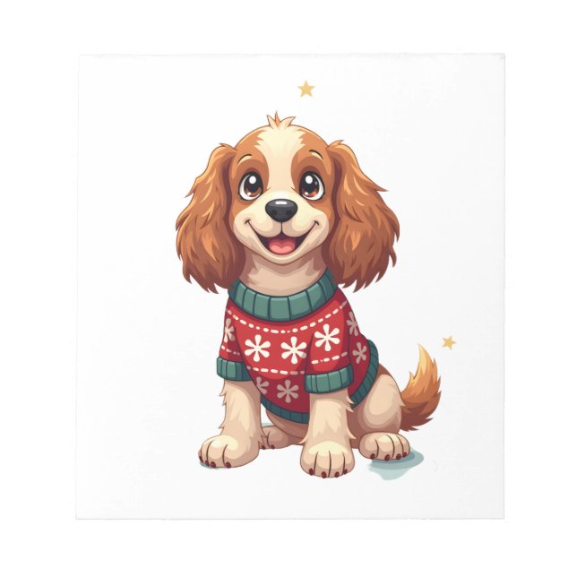 Bloc De Notas Cocker Spaniel Resplandor de Copo de Nieve (Frente)
