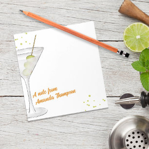 Bloc De Notas Cócteles Martini Lindos de Acuarela Personalizados