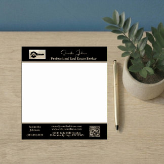 Bloc De Notas Código QR del logotipo de la llave negra del agent
