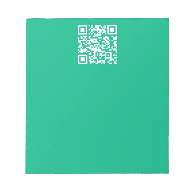 Bloc De Notas Código QR editable Genera el tuyo | Verde turquesa (Frente)