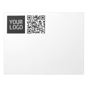 Bloc De Notas Código QR editable y su logotipo comercial o image