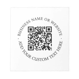 Bloc De Notas Código QR | Minimalista Limpio Simple White Scan M