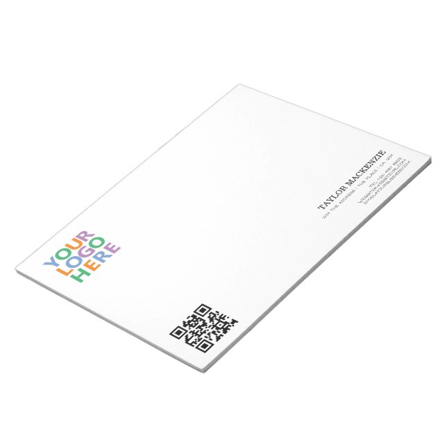 Bloc De Notas Código QR personalizado y logo de negocio (Lado Derecho)