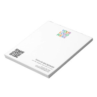 Bloc De Notas Código QR personalizado y logo de negocio