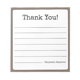 Bloc De Notas Coffee Brown Retro Gracias Tu Nombre En Blanco