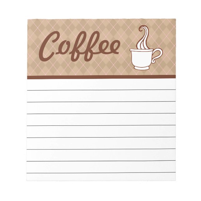 Bloc De Notas Coffee Kitchen Notepad Shopping List (Frente)