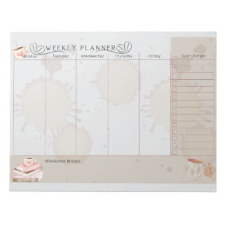 Bloc De Notas Coffee lover Weekly planner