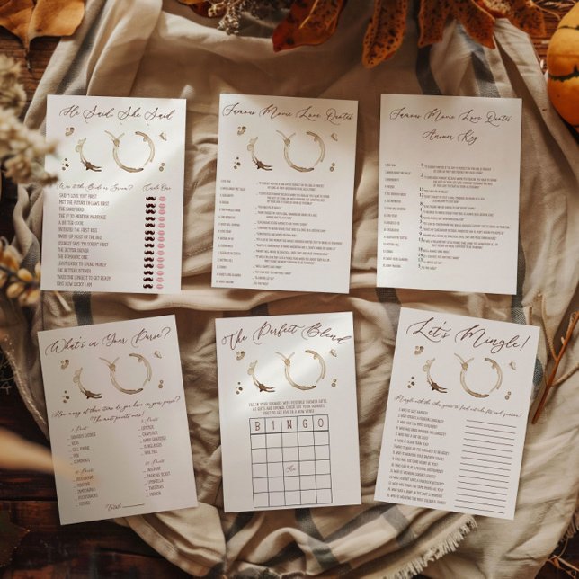 Bloc De Notas Coffee Themed BINGO Bridal Shower Game (Subido por el creador)