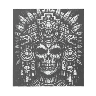 Bloc De Notas Cofia de cráneo azteca de BurnsInHell