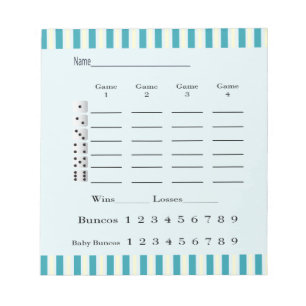 Bloc De Notas cojín de la cuenta del bunco - azul coloreado