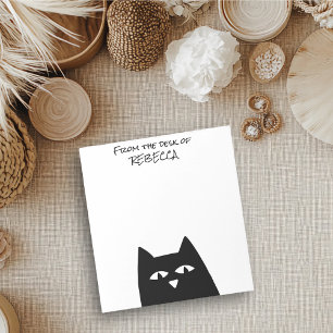 Bloc De Notas Colándose Gato Negro Desde el Escritorio de Person