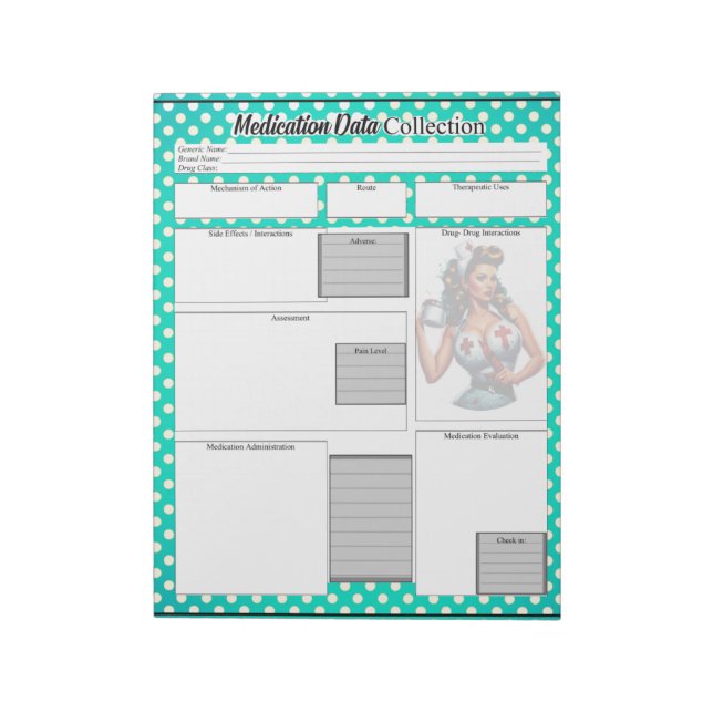 Bloc De Notas Colección de datos de medicación (Lado Izquierdo)